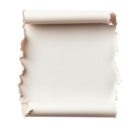 Torn paper sheet mockup, isolated on transparent background, perfect for design and creative projects. png