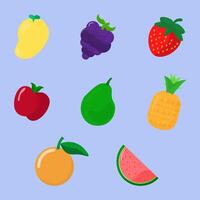 Simple Bright and Fresh Fruits Set vector