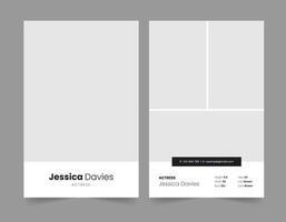 Model Comp Card or Photo Comp Card Template vector