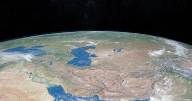 Caspian Sea in planet Earth, aerial view from outer space video