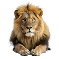 lion is lying isolated on a transparent background png