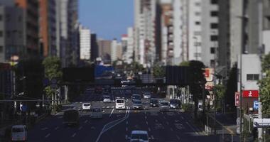 A miniature traffic street at the downtown in Tokyo tiltshift video