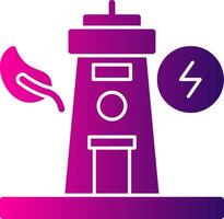 Tidal Power Glyph Gradient Icon vector