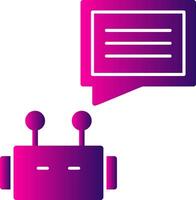 Chatbot Glyph Gradient Icon vector