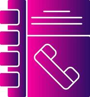 Phonebook Glyph Gradient Icon vector