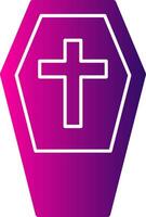 Coffin Glyph Gradient Icon vector