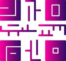 QR Code Glyph Gradient Icon vector