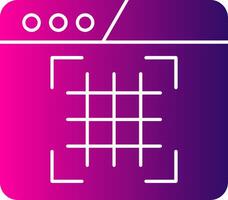 A purple and pink icon with a grid of squares vector