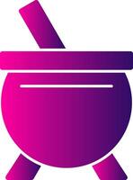 Cauldron Glyph Gradient Icon vector