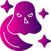 Halloween Moon Glyph Gradient Icon vector