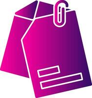Attached File Glyph Gradient Icon vector