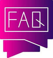 FAQ Glyph Gradient Icon vector