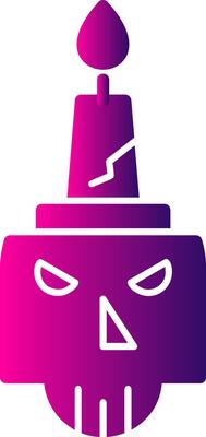 Scary Candle Glyph Gradient Icon