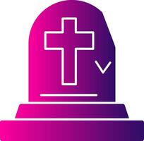 Tombstone Glyph Gradient Icon vector