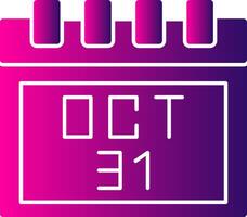 October 31st Glyph Gradient Icon vector