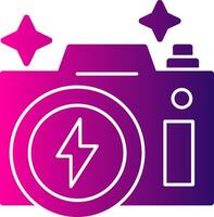 Flash Camera Glyph Gradient Icon vector