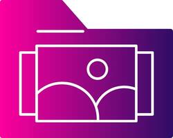 Images Folder Glyph Gradient Icon vector