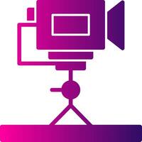 Tripod Camera Glyph Gradient Icon vector