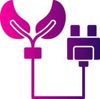Eco Power Socket Glyph Gradient Icon vector