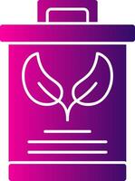 Eco Trash Bin Glyph Gradient Icon vector