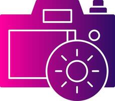 Camera Brightness Glyph Gradient Icon vector