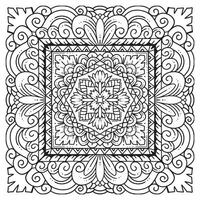 Outline Mandala for Coloring Book Page. Mandala Coloring book line art illustration. abstract ethnic pattern vector