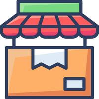 A store icon with a red awning vector
