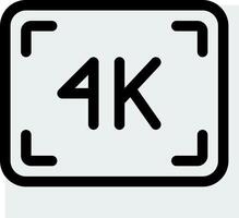 A black and white square with the word 4k on it vector