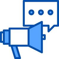 A megaphone with speech bubbles and a blue speech bubble icon vector