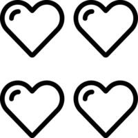 Four hearts in black and white on a white background vector