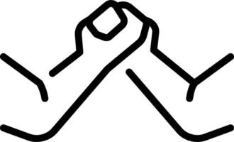 Two hands clasping together in a line vector