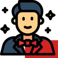 A man in a suit with a bow tie vector