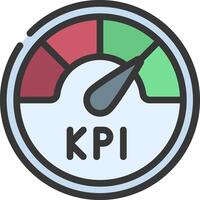 The kpi meter is shown in a circle vector