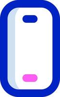 A white and blue phone with a pink and blue background vector