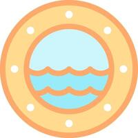 A porthole with a wave in it vector