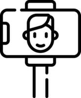 A black and white image of a person holding a camera vector