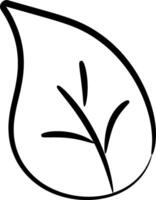 A leaf with a black outline on a white background vector
