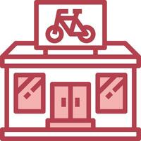 A bicycle shop with a sign on the front vector