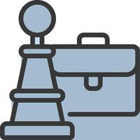 A chess piece and a briefcase icon vector