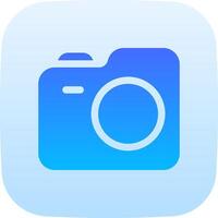 A blue camera icon on a white background vector