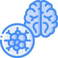 A brain and a virus icon vector