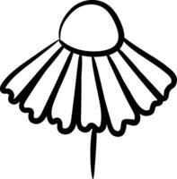 A black and white drawing of a flower vector