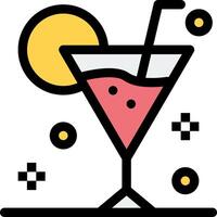 A cocktail with a straw and a sun in the background vector