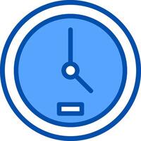 A blue clock icon on a white background vector
