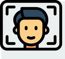 A man's face is shown in a square frame vector