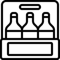 A black and white image of three bottles in a box vector