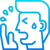 A man with a tear in his eye and a hand on his face vector