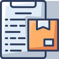 A clipboard with a paper and a box vector