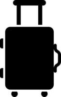 A black suitcase with wheels on a white background vector