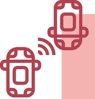 A car is connected to a wifi signal vector